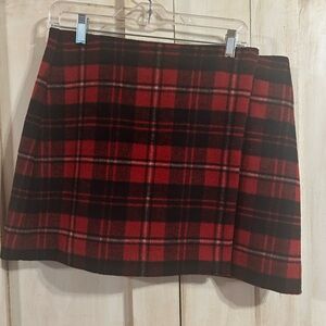 GAP Red and Black Plaid Mini Skirt